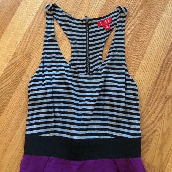 Elle Racerback Striped Ruffle Zipper Tank Dress - Picture 4 of 10